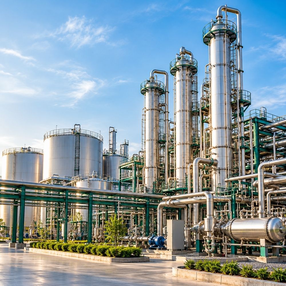 Ethanol production at a renewable manufacturing facility